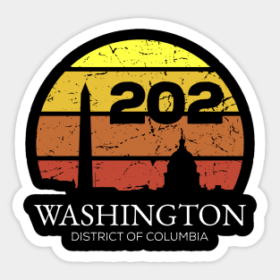 Washington District of Columbia 202 Area Code Sticker